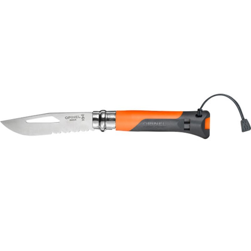 Opinel 8 Outdoor : couteau de poche avec sifflet de survie