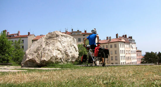 Notre aventurier a effectué sa première boucle en vélo