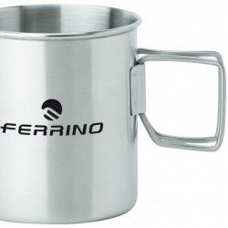 Tasse inox avec poignée rétractable