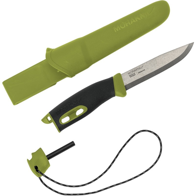 Couteau Mora Companion Spark vert avec pierre à feu