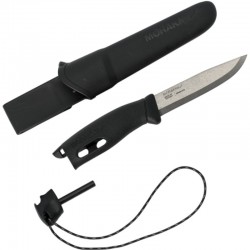 Couteau et pierre à feu Mora Companion Spark noir