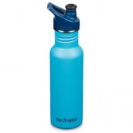 Gourde inox Klean Kanteen Classic bleue avec bouchon Sport 0,8 litre