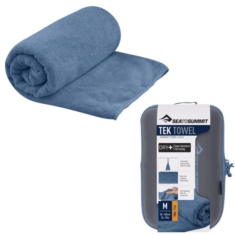 Serviette microfibre bouclette Sea to Summit Tek Towel M bleu Moonlight