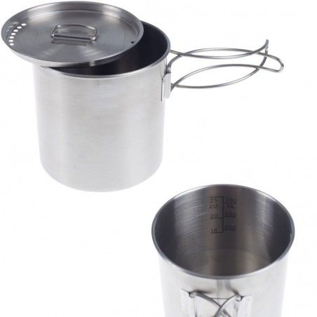 Popote bouilloire inox CAO 0,6 litre avec couvercle égouttoir