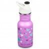 Gourde enfant Klean Kanteen Kid Classic Sport 0,35 litre rose avec cœurs