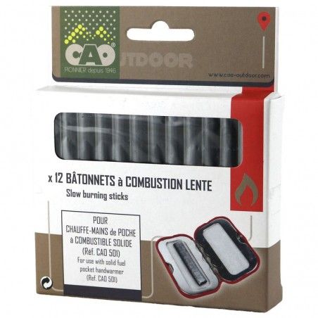 12 bâtonnets à combustion lente de rechange pour chaufferettes CAO