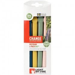 Paille bleue, paille jaune, paille verte et paille rose Light My Fire Restraw 4 Pack Bio