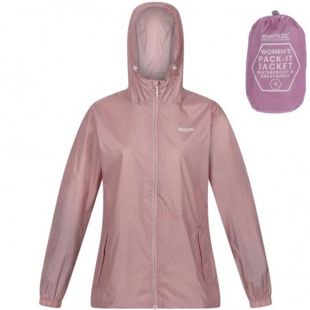 Veste de pluie pour femme Regatta Women Pack-It Jacket III rose