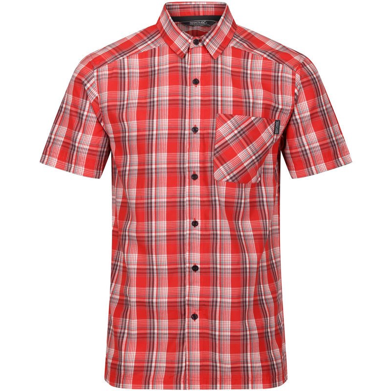 Chemise à manches courtes de randonnée Regatta Mindano VII rouge
