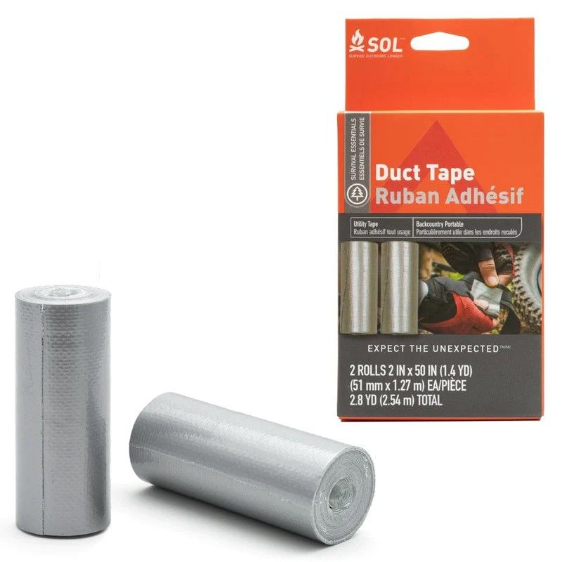 Ruban adhésif en toile de type scotch américain SOL Duct Tape en coloris gris