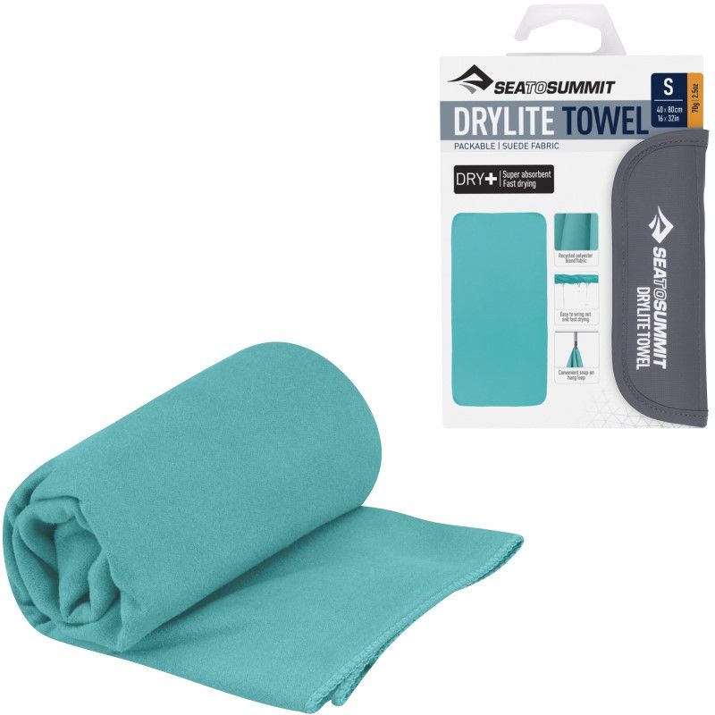 Serviette microfibre compacte Sea to Summit Drylite Towel S turquoise Baltic