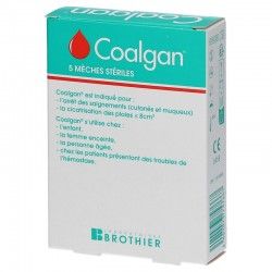 Lot de 5 mèches hémostatiques et cicatrisantes Coalgan