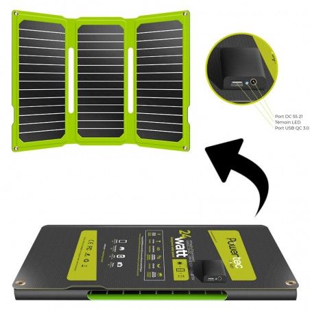 Panneau solaire Powertec PT Flap 24 W Panneau solaire Powertec PT Flap 24 W