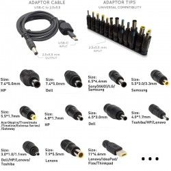 Set d’embouts adaptateurs et kit de fiches d'alimentation Sunslice pour ordinateur portable