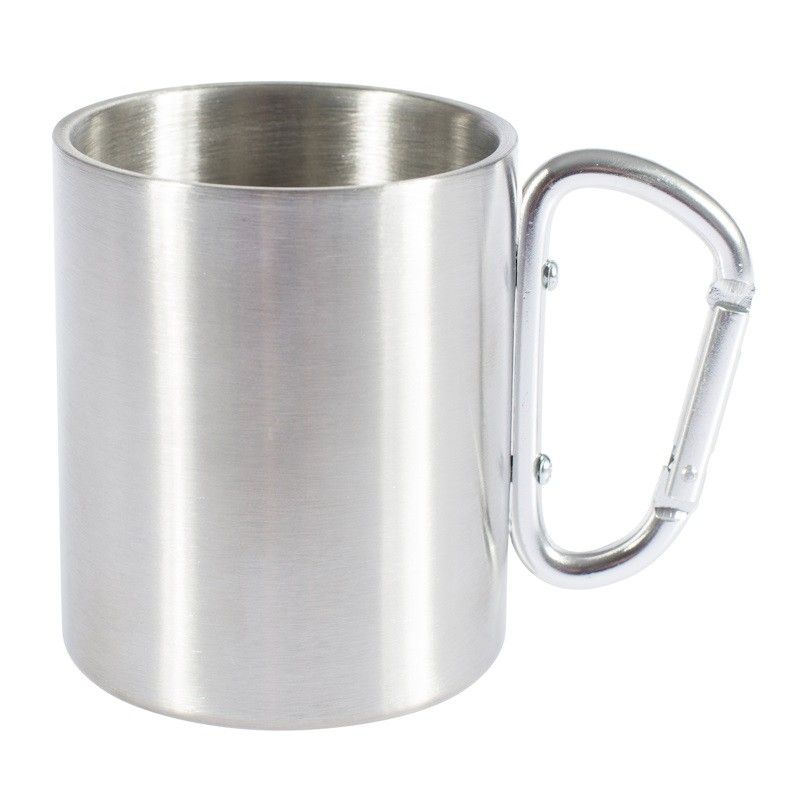 Tasse inox CAO avec poignée mousqueton et double paroi