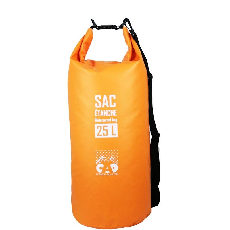 Sac étanche CAO 25L orange avec bandoulière amovible