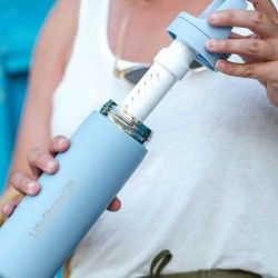 Gourde isotherme avec filtre Lifestraw Go Stainless Steel 530 ml bleue