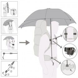 Parapluie pour sac à dos Euroshirm Swing Backpack Handsfree noir