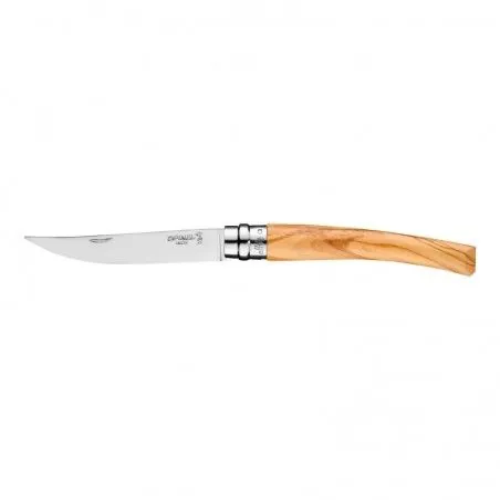 Couteau pliant Opinel N°10 Effilé avec manche en bois d'olivier Couteau pliant Opinel N°10 Effilé avec manche en bois d'olivier