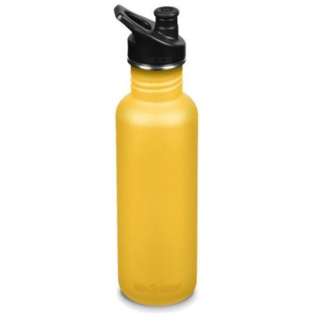 Gourde inox Klean Kanteen Classic 0,8L litre jaune avec bouchon Sport Gourde inox Klean Kanteen Classic 0,8L litre jaune avec bouchon Sport