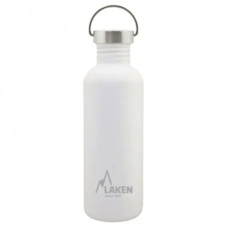 Gourde en acier inoxydable Laken Basic Steel 1 litre inox blanche avec bouchon Vintage Gourde en acier inoxydable Laken Basic Steel 1 litre inox blanche avec bouchon Vintage