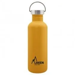 Gourde inox jaune Laken Basic Steel 1litre avec bouchon Vintage