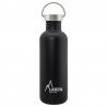 Gourde inox Laken Basic Steel 1litre de couleur noire avec bouchon Vintage