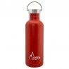Gourde en acier inoxydable rouge Laken Basic Steel avec bouchon inox Vintage
