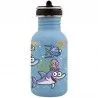 Gourde bleue avec poissons pour garçon ou fille Laken Basic Steel 0,5 litre bleue avec bouchon étanche Flow