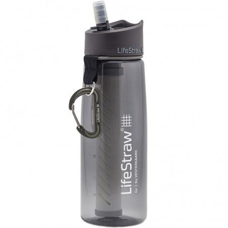 Gourde avec filtre à eau Lifestraw Go 650 ml noire et grise Dark Gray Gourde avec filtre à eau Lifestraw Go 650 ml noire et grise Dark Gray