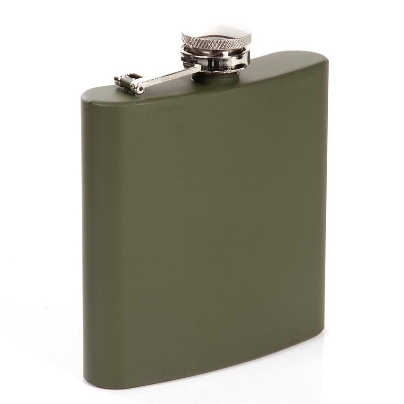 Flasque militaire en inox Fosco Pocket Flask Olive Green vert armée 6 oz 170 ml