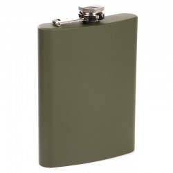 Flasque vert armée en acier inoxydable Pocket Flask Fosco Olive Green 8 oz 230 ml
