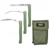 Kit de couverts de randonnée Fosco Chow Kit Folding 3 pièces vert