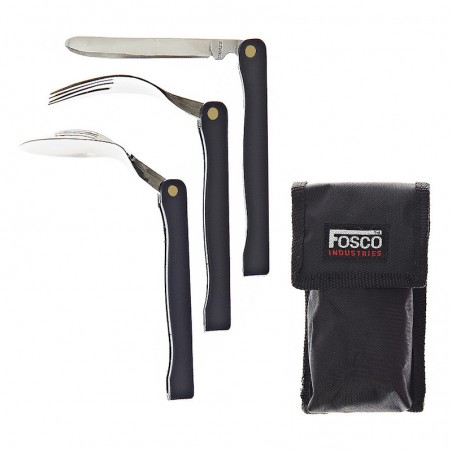 Set de couverts Fosco Chow Kit Folding 3 pièces : couteau pliant, cuillère pliante et fourchette pliante Set de couverts Fosco Chow Kit Folding 3 pièces : couteau pliant, cuillère pliante et fourchette pliante