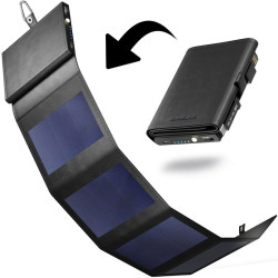 Chargeur solaire : panneau solaire et batterie solaire Sunslice Photon Black