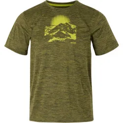 T-shirt de trek Regatta Fingal IX vert avec dessin de montagne