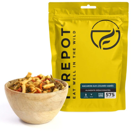 Plat déshydraté végan Firepot Macaroni aux légumes variés