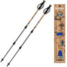 Bâtons télescopiques de marche Lacal Nature Stick 135 Bretagne, rendu bois