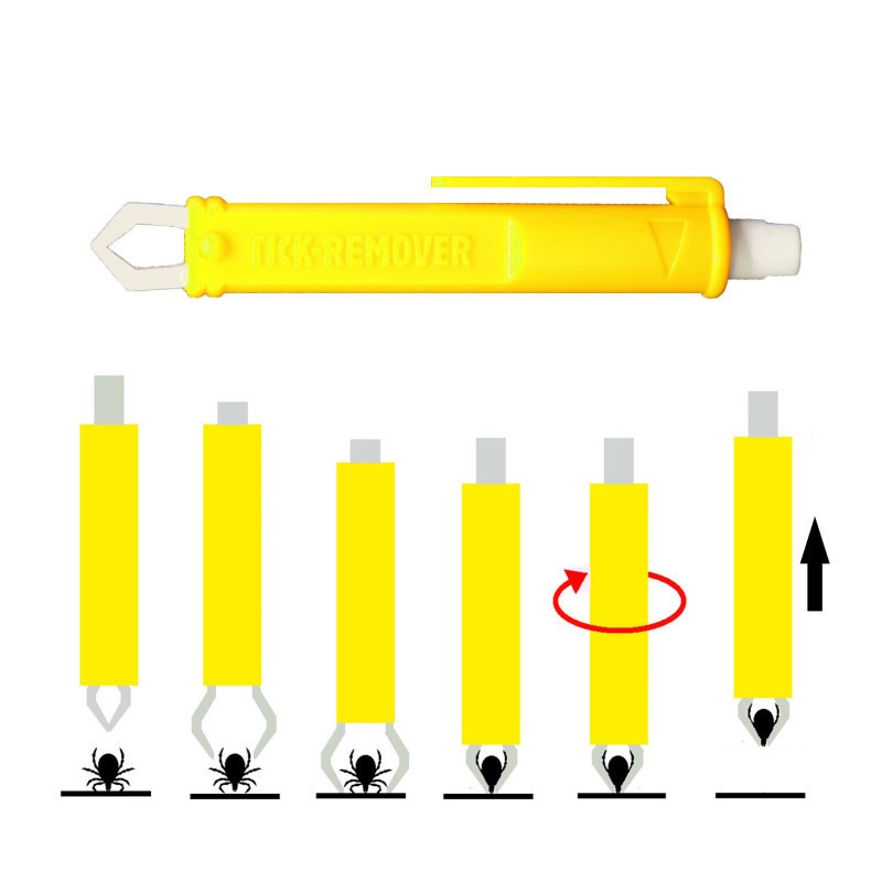 Pince à tique CAO de couleur jaune
