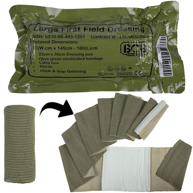Pansement compressif militaire BCB Standard First Field Dressing 25 x 30cm