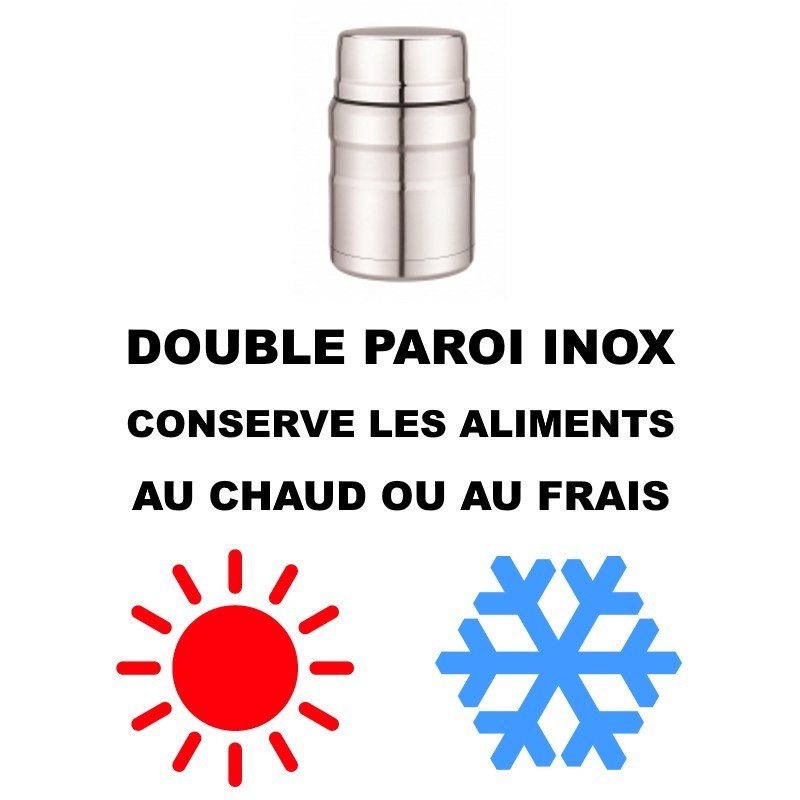 Photo, image de la lunch box inox isotherme 0,75 litre en vente