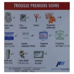 Trousse de secours Premiers Soins Pharmavoyage