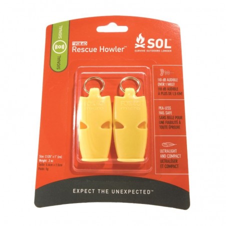 Sifflet de survie 110 dB SOL Fox 40 Rescue Howler Sifflet de survie 110 dB SOL Fox 40 Rescue Howler