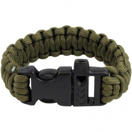 Bracelet paracorde et sifflet Highlander Paracord QR Buckle vert