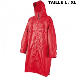 Poncho rouge Camp Cagoule Front Zip Taille L/XL