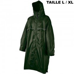 Poncho Camp Cagoule Front Zip vert Taille L/XL