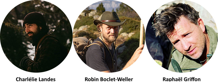 Les formateurs de survie : Charlélie, Robin et Raphaël