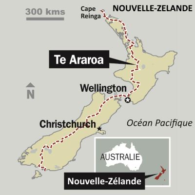 Carte et itinéraire du Te Araroa Trek en Nouvelle-Zélande